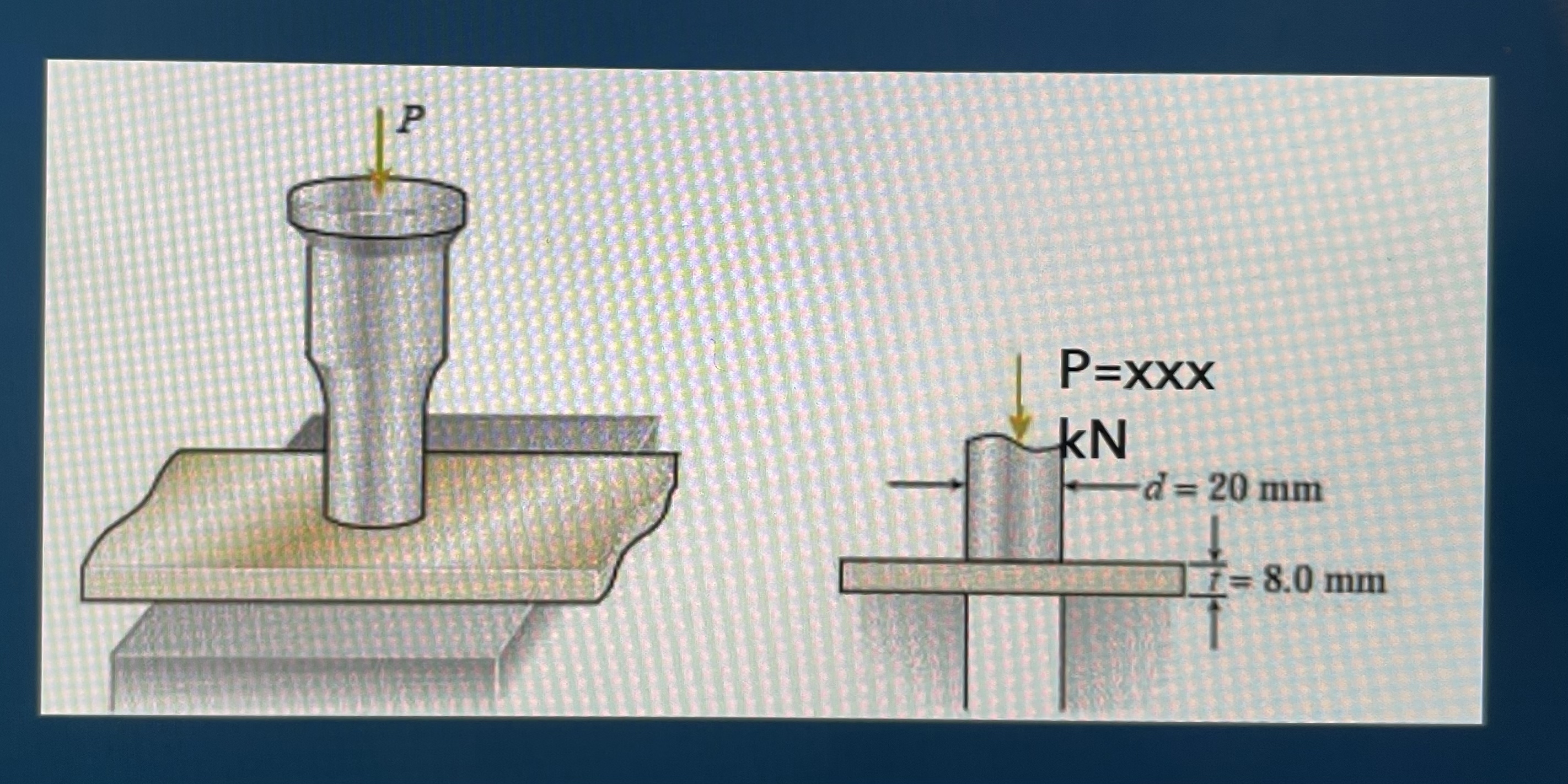 Draw A punch for making holes in steel plate is