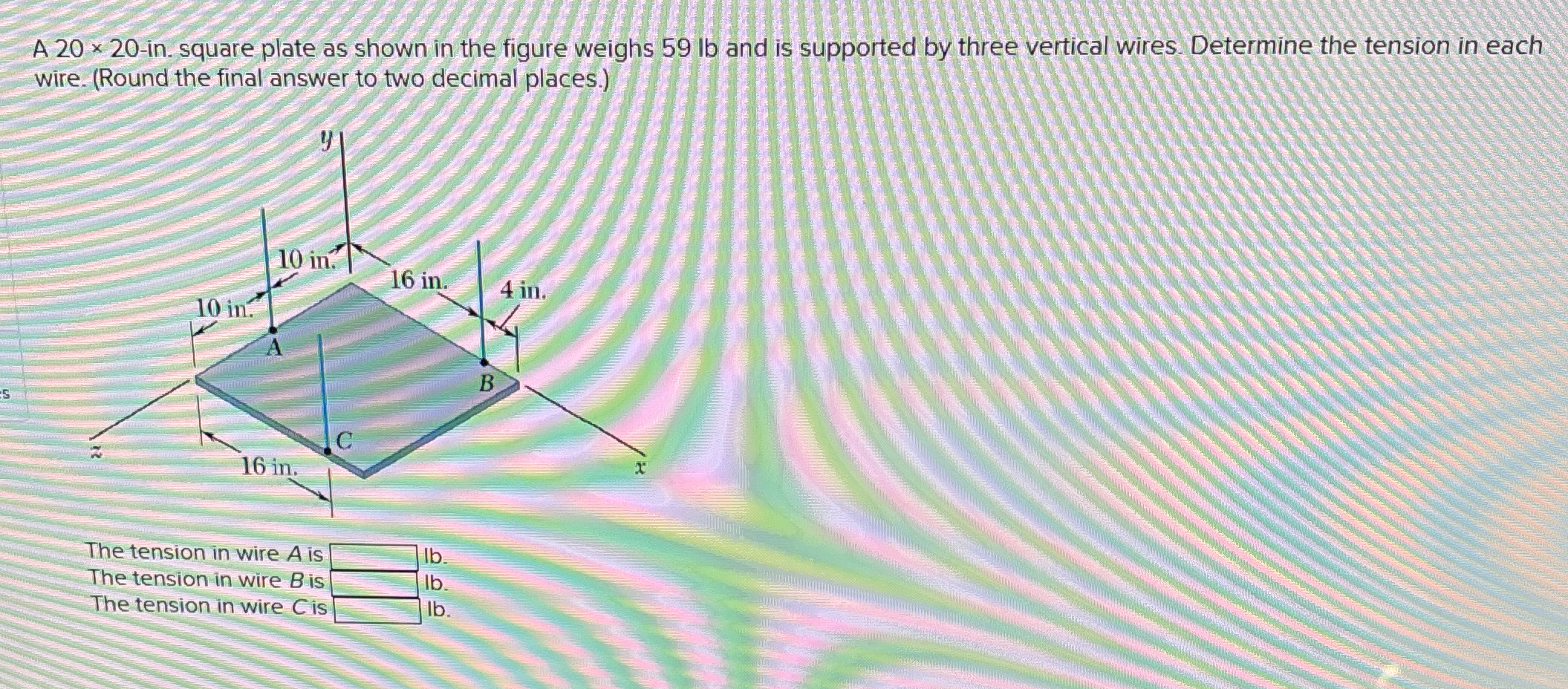 A 2 0 2 0 - in . square plate as shown in the