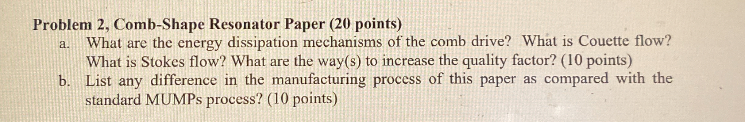 Problem 2 , Comb - Shape Resonator Paper ( 2 0