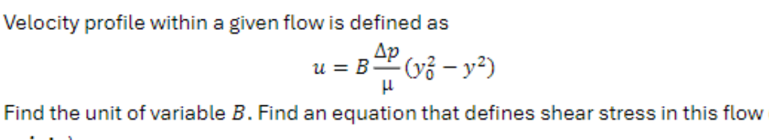 Velocity profile within a given flow is defined