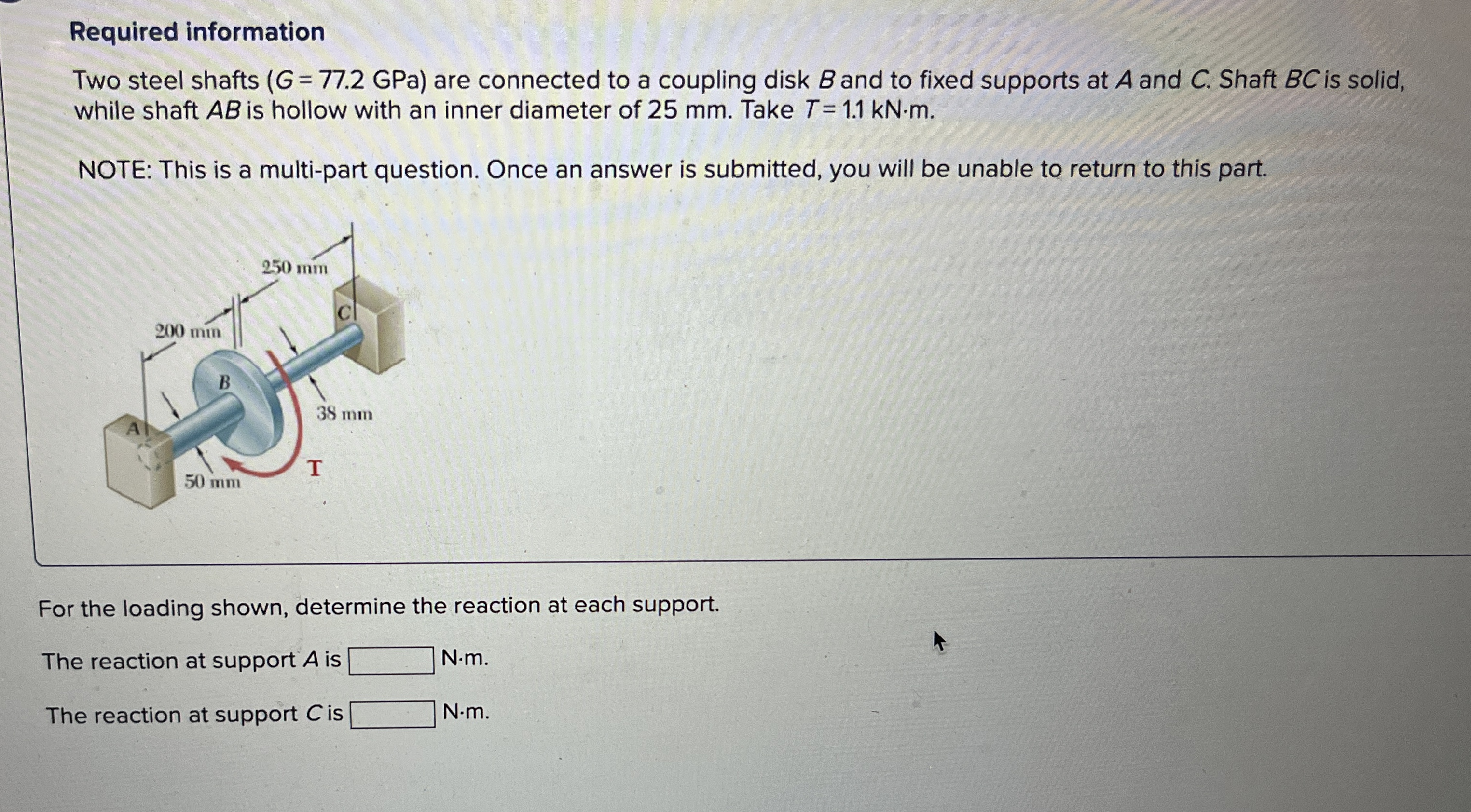 p Required information Two steel shafts ( G = 7 7