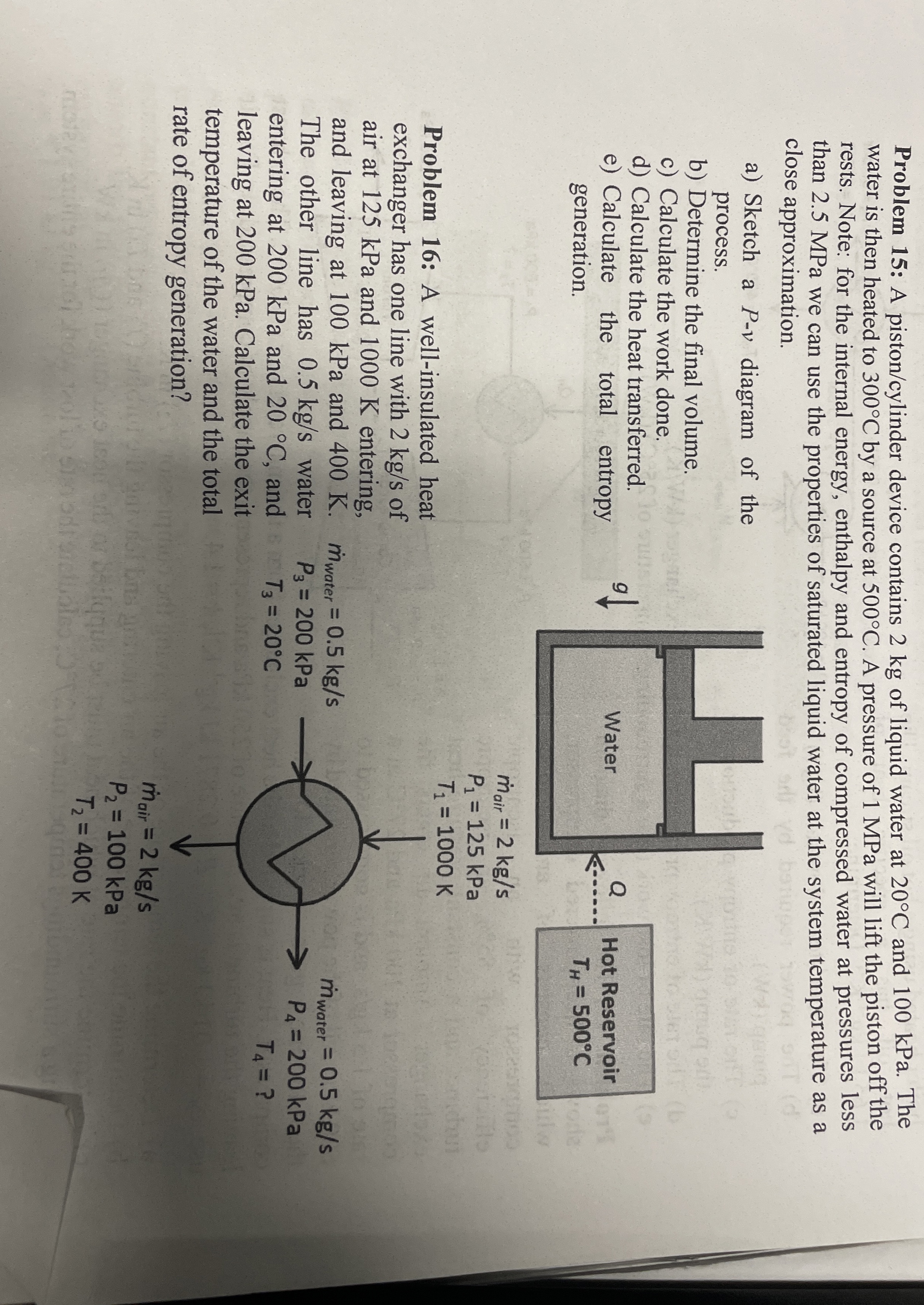 Problem 1 5 : A piston / cylinder device contains