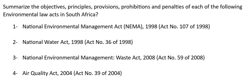 Summarize the objectives, principles, provisions,