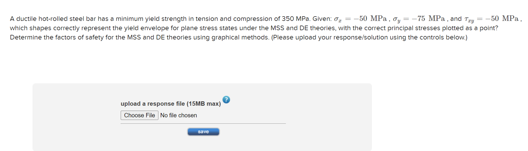 A ductile hot - rolled steel bar has a minimum