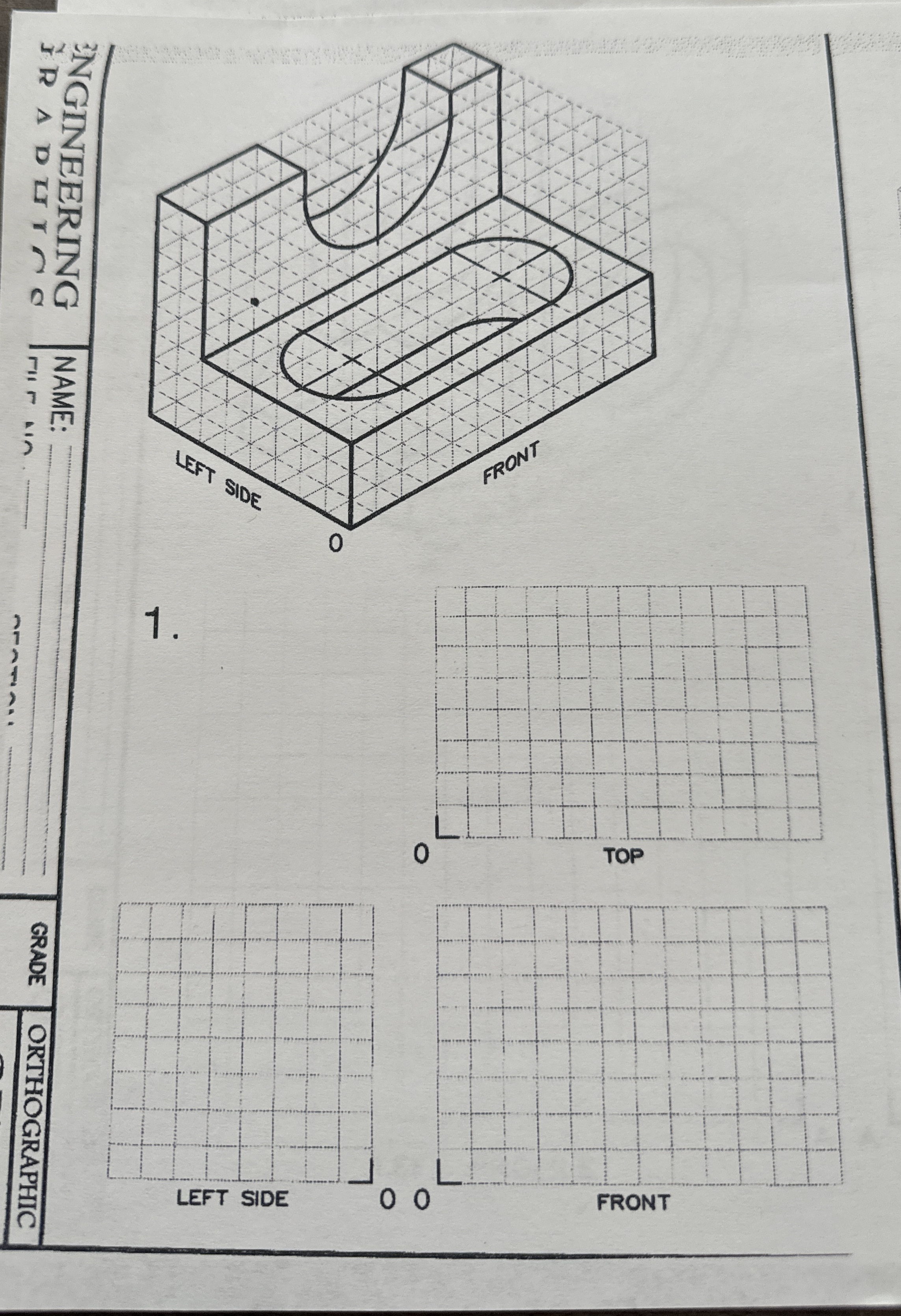 Provide the drawing of the requested views of the