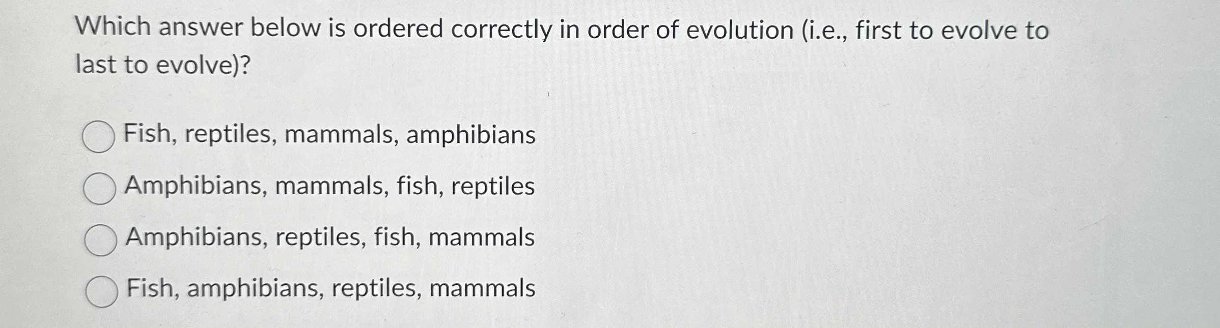 Which answer below is ordered correctly in order