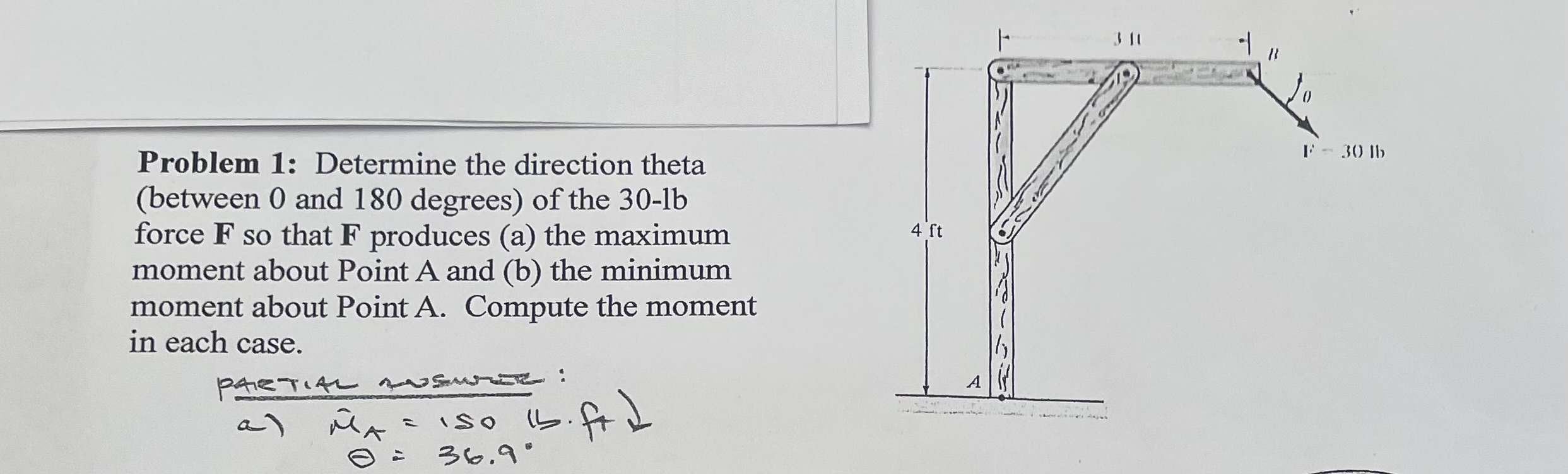 Problem 1 : Determine the direction theta (