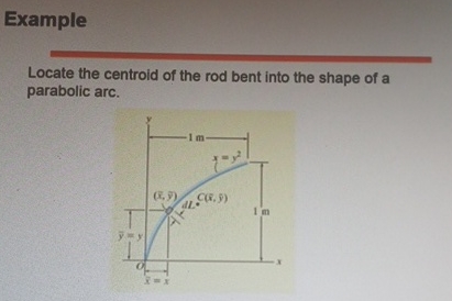 Example Locate the centroid of the rod bent into