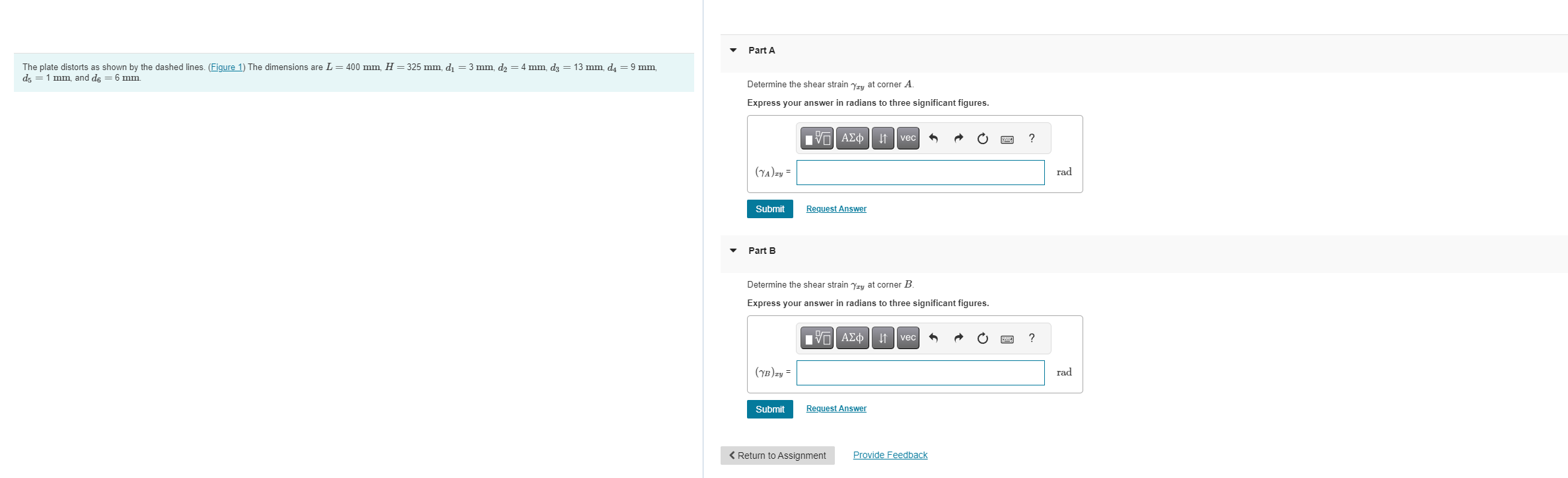 The plate distorts as shown by the dashed lines.