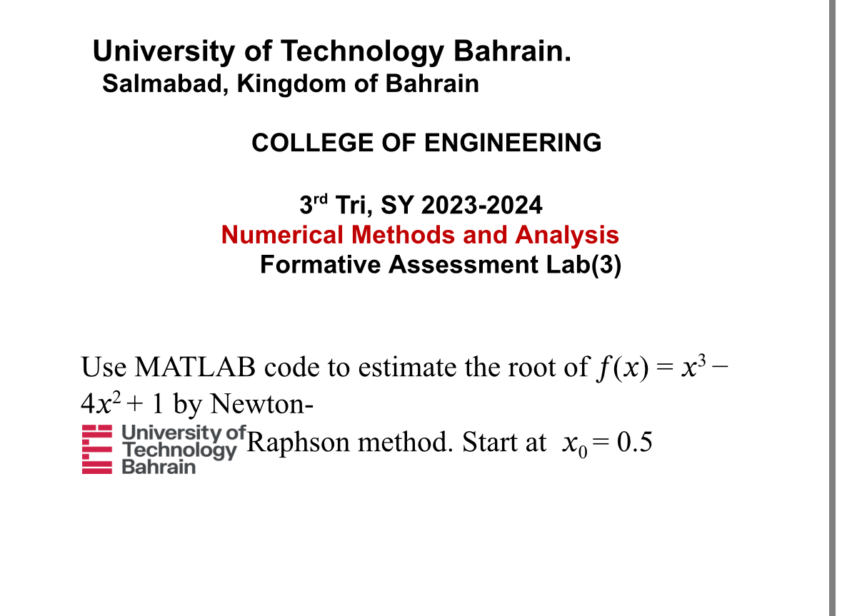 University of Technology Bahrain. Salmabad,