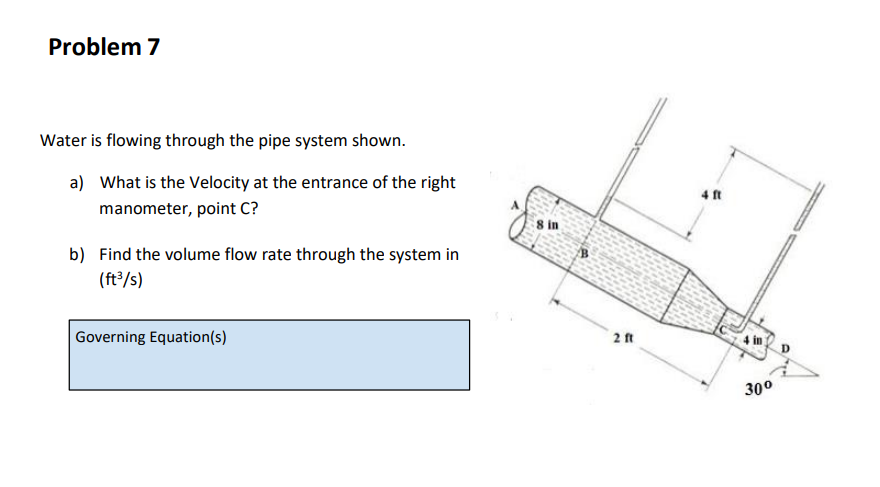 Problem 7 Water is flowing through the pipe
