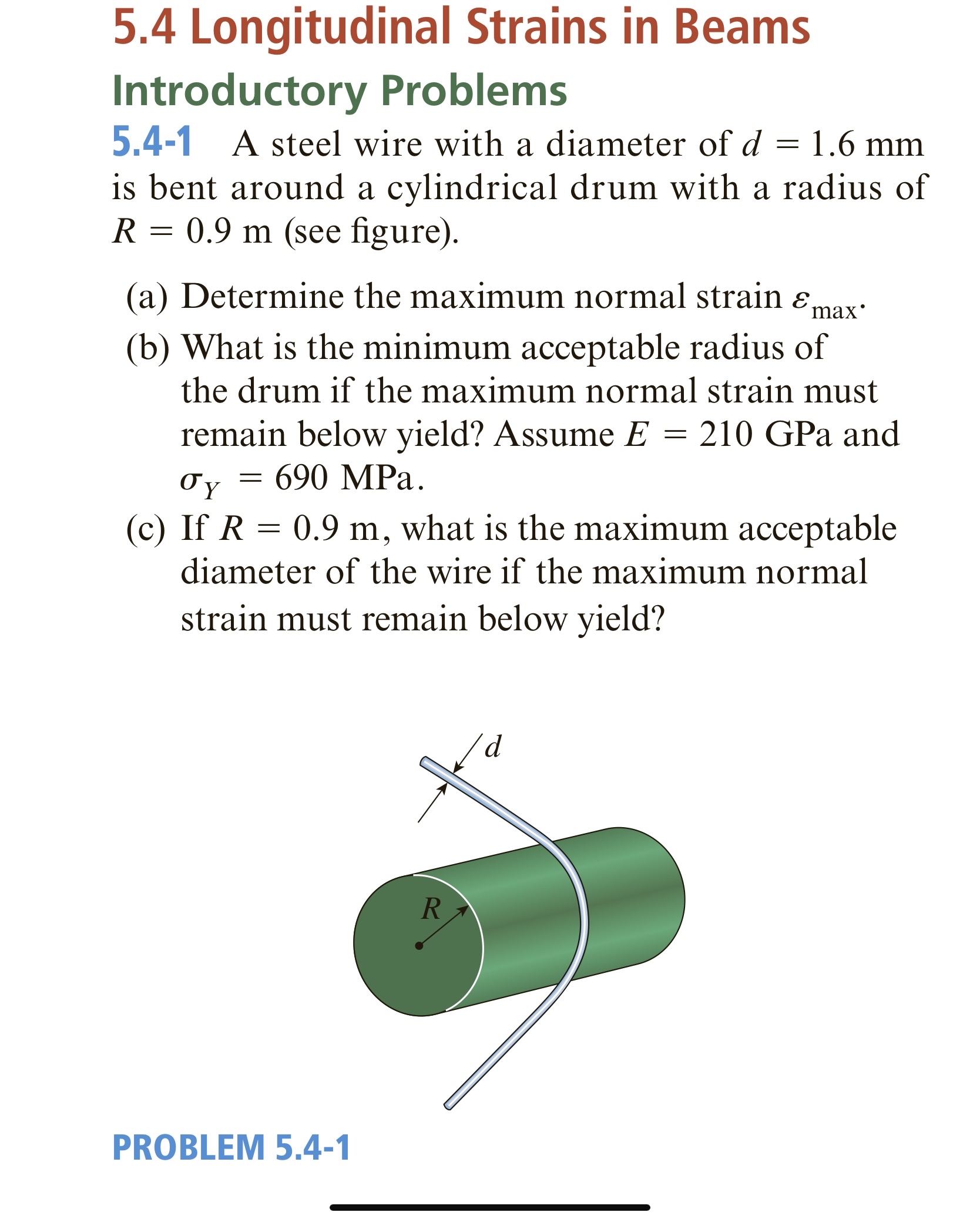 5 . 4 Longitudinal Strains in Beams Introductory