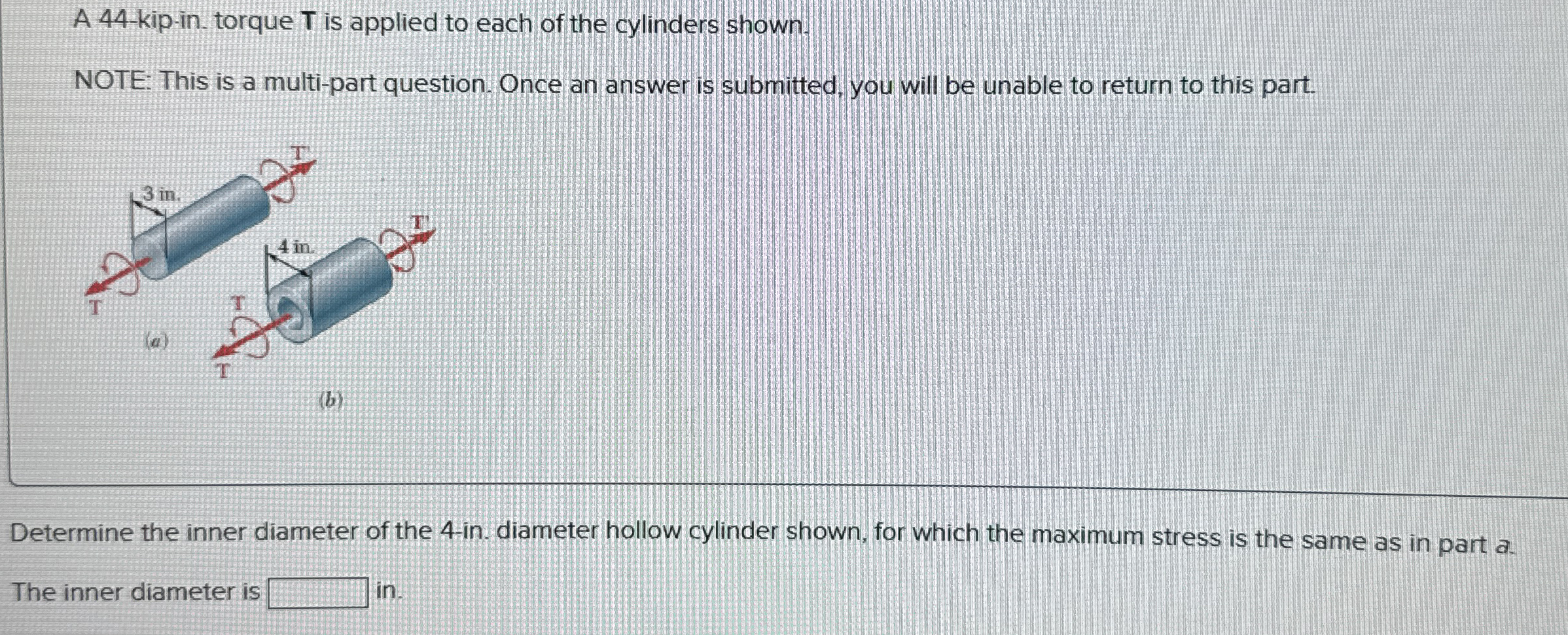Determine the inner diameter of the 4 - in .