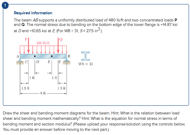 Required information The beam \ ( A B \ )