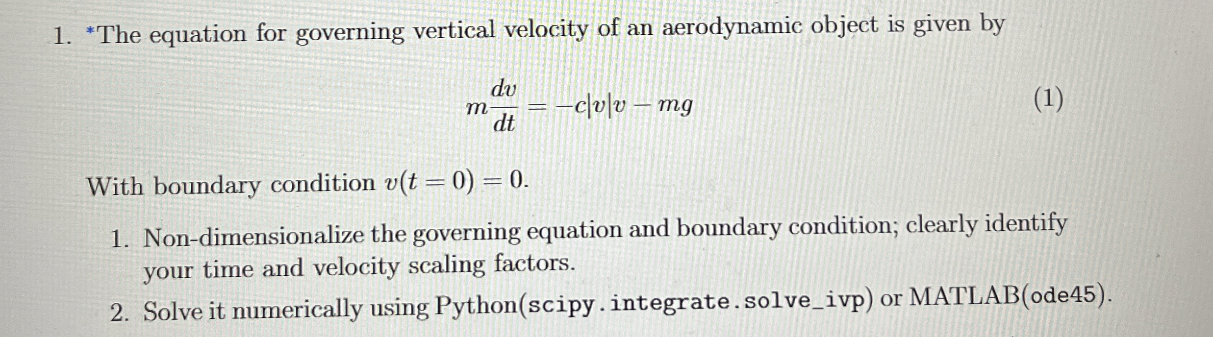 The equation for governing vertical velocity of