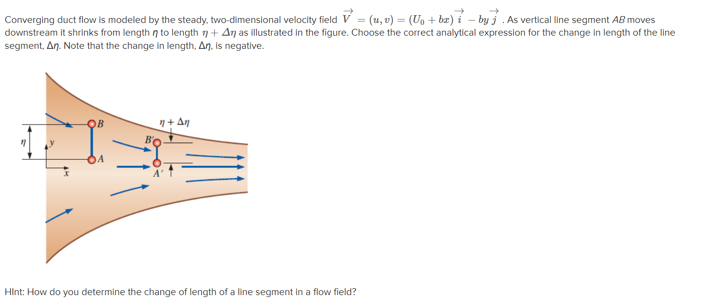 Converging duct flow is modeled by the steady,