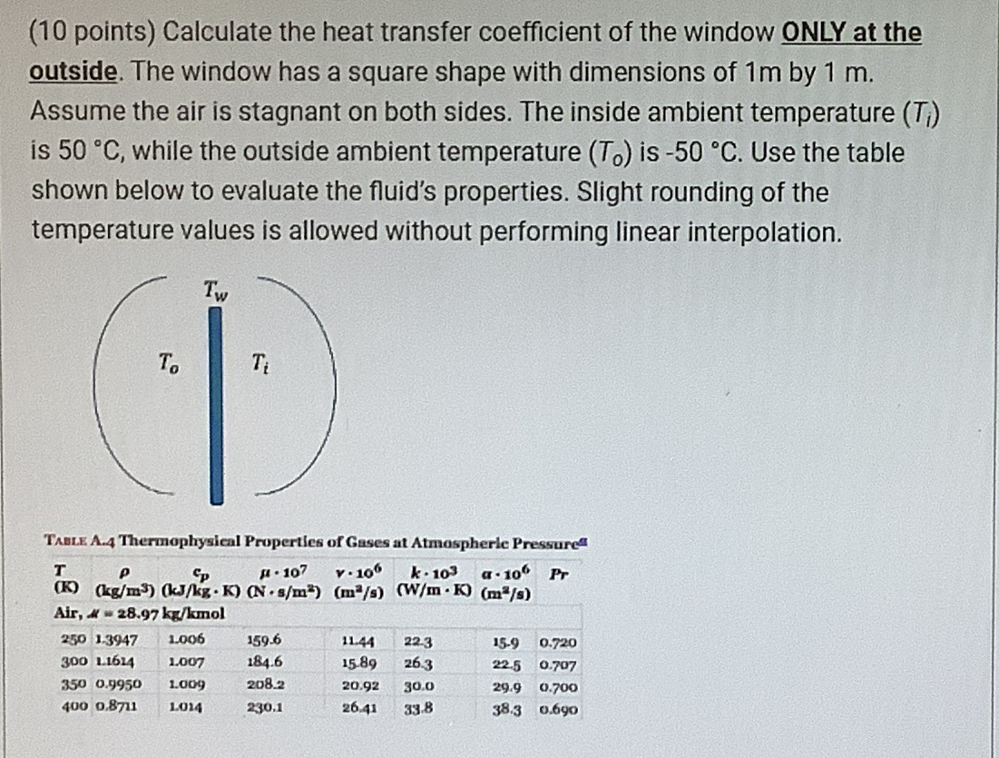 ( 1 0 points ) Calculate the heat transfer