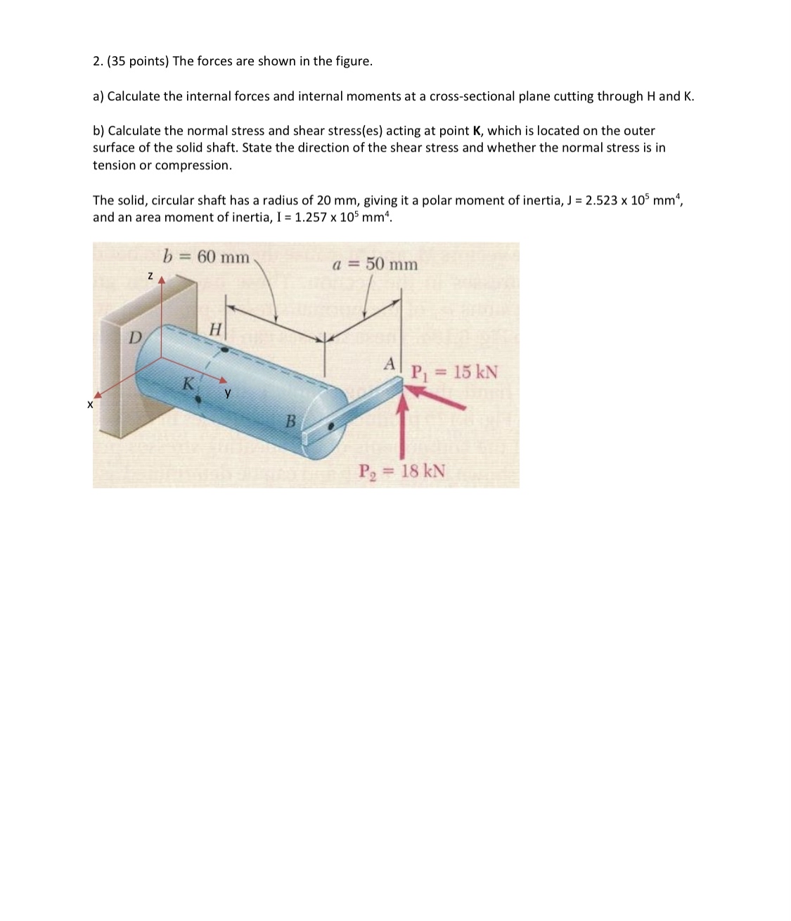 ( 3 5 points ) The forces are shown in the