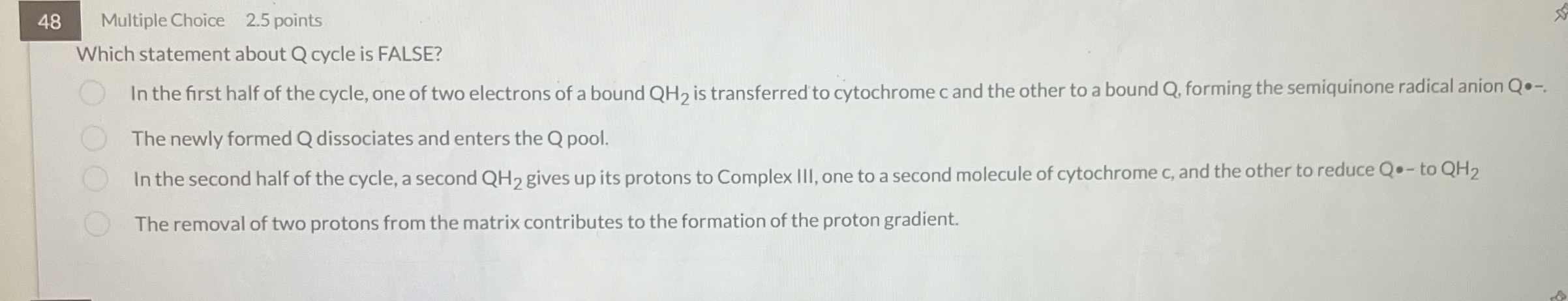 4 8 Multiple Choice 2 . 5 points Which statement