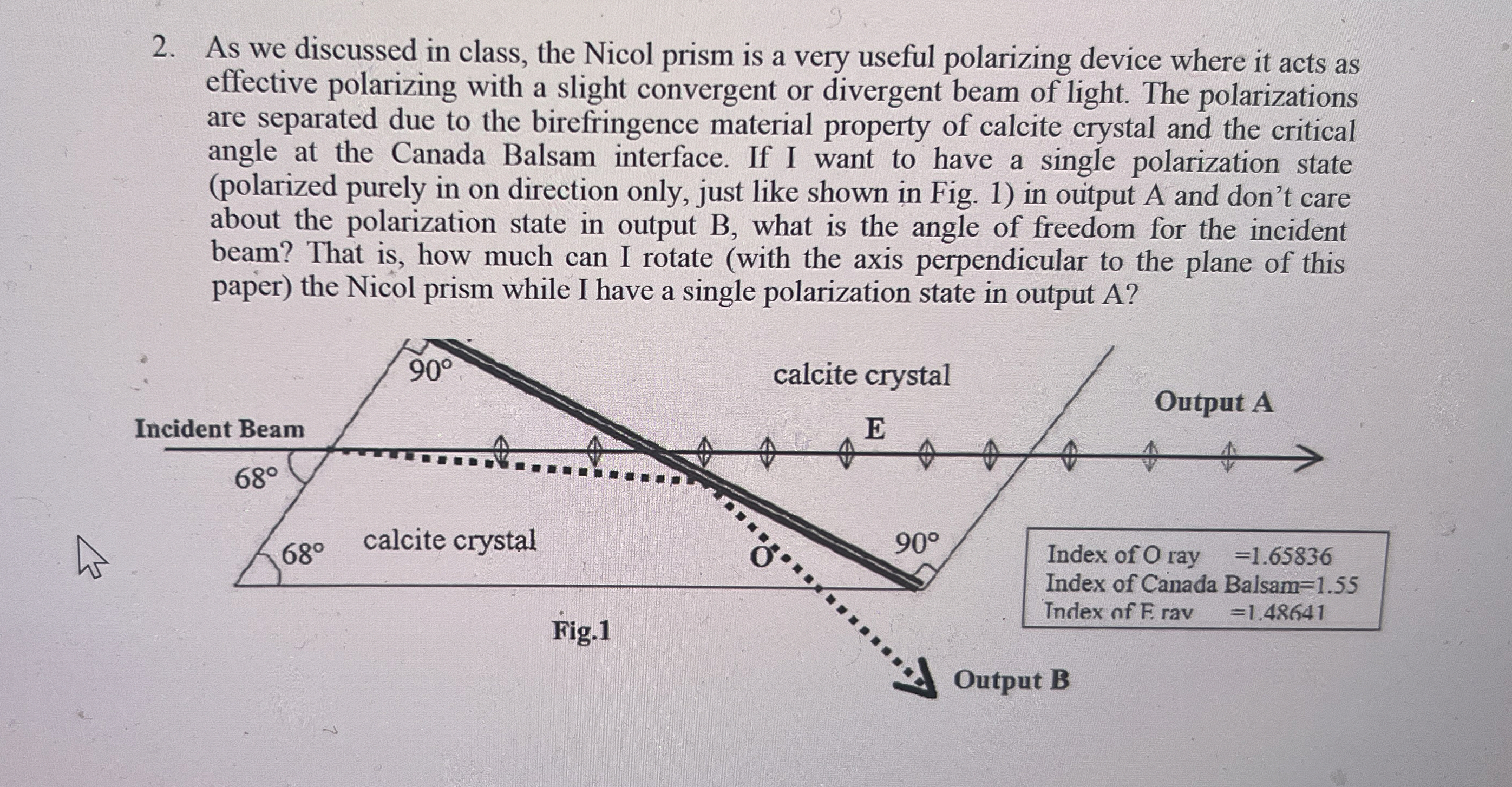 As we discussed in class, the Nicol prism is a