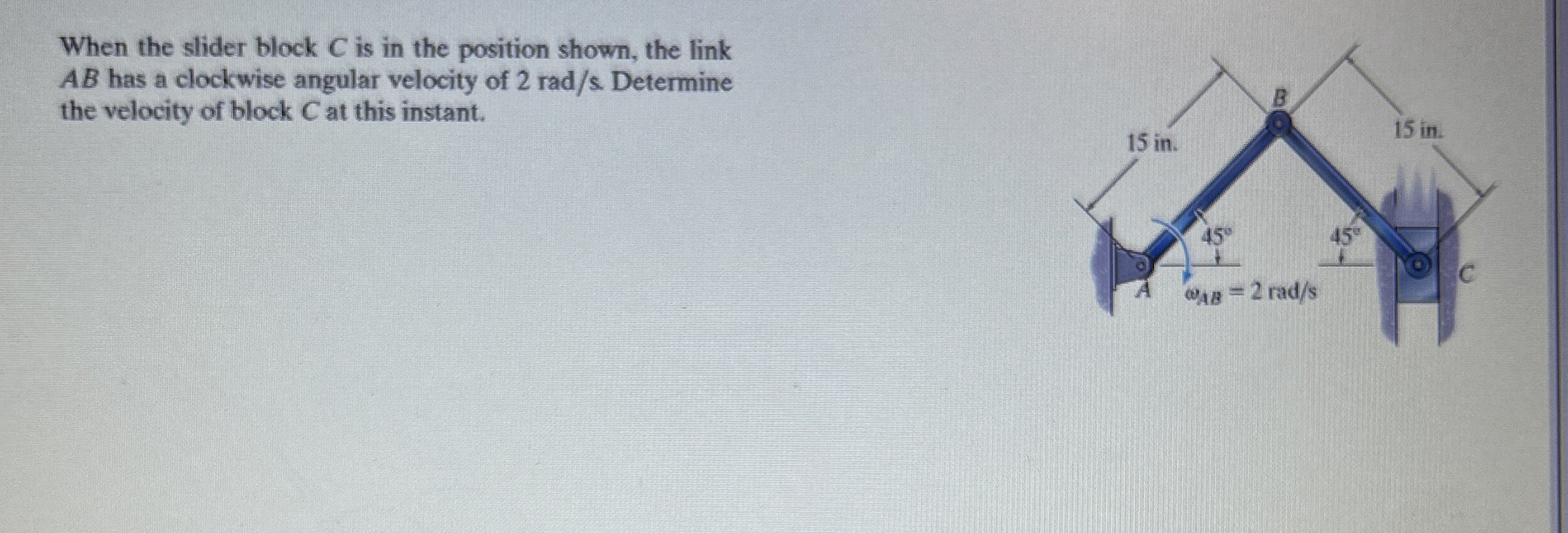 When the slider block C is in the position shown,