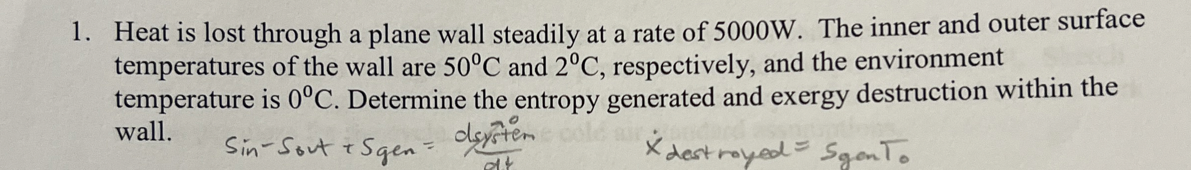 Heat is lost through a plane wall steadily at a