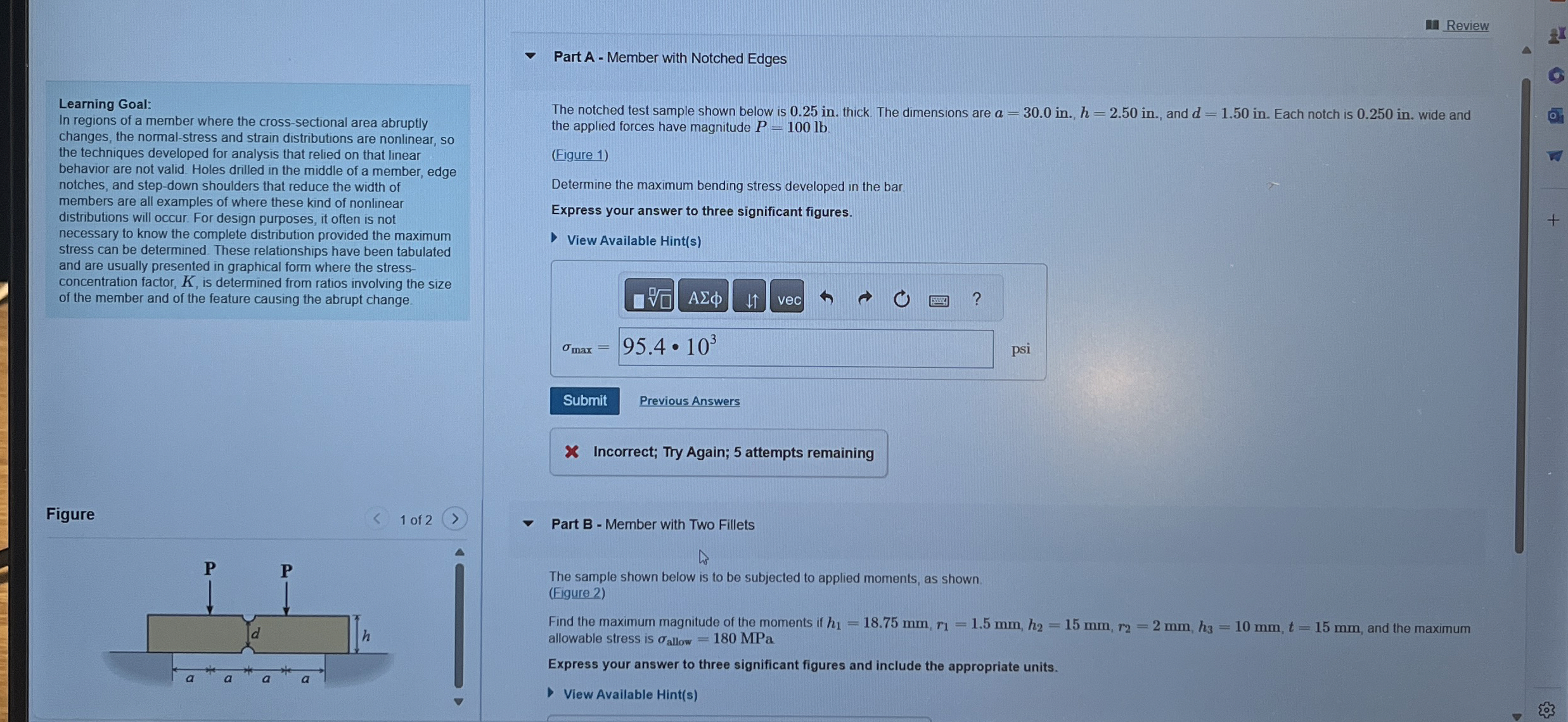 Part A - Member with Notched Edges Learning Goal: