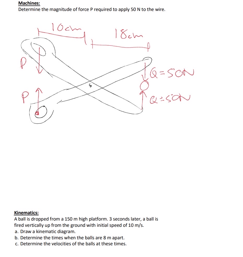 Machines: Determine the magnitude of force P