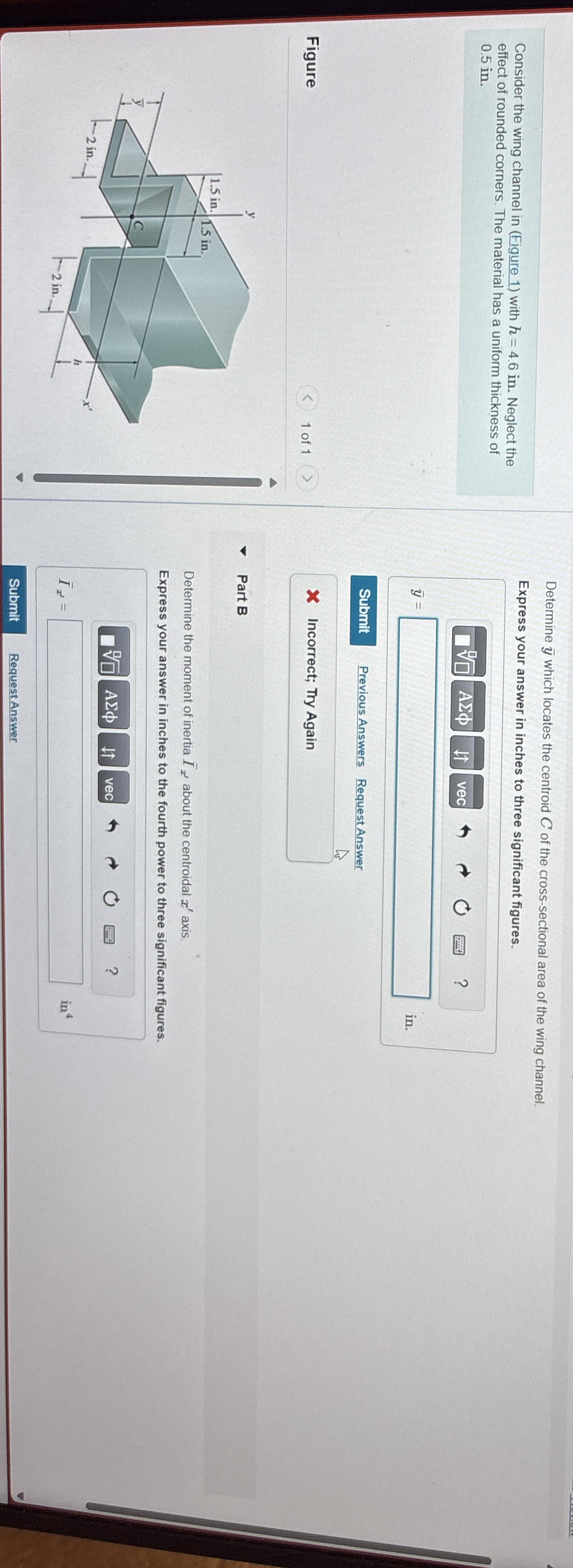 Determine ? b a r ( y ) which locates the