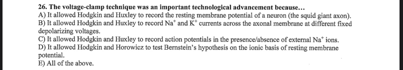 The voltage - clamp technique was an important