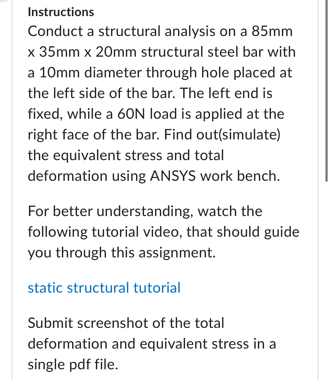 Instructions: Please do this in NX 1 2 and