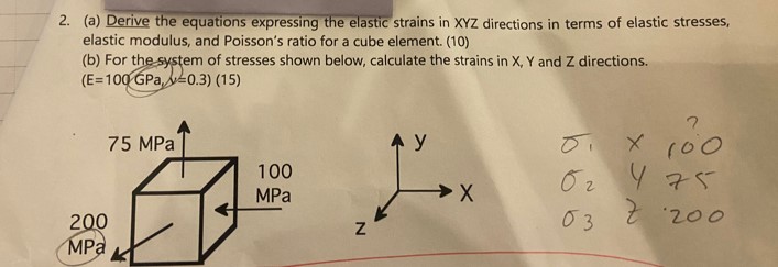 ( a ) Derive the equations expressing the elastic