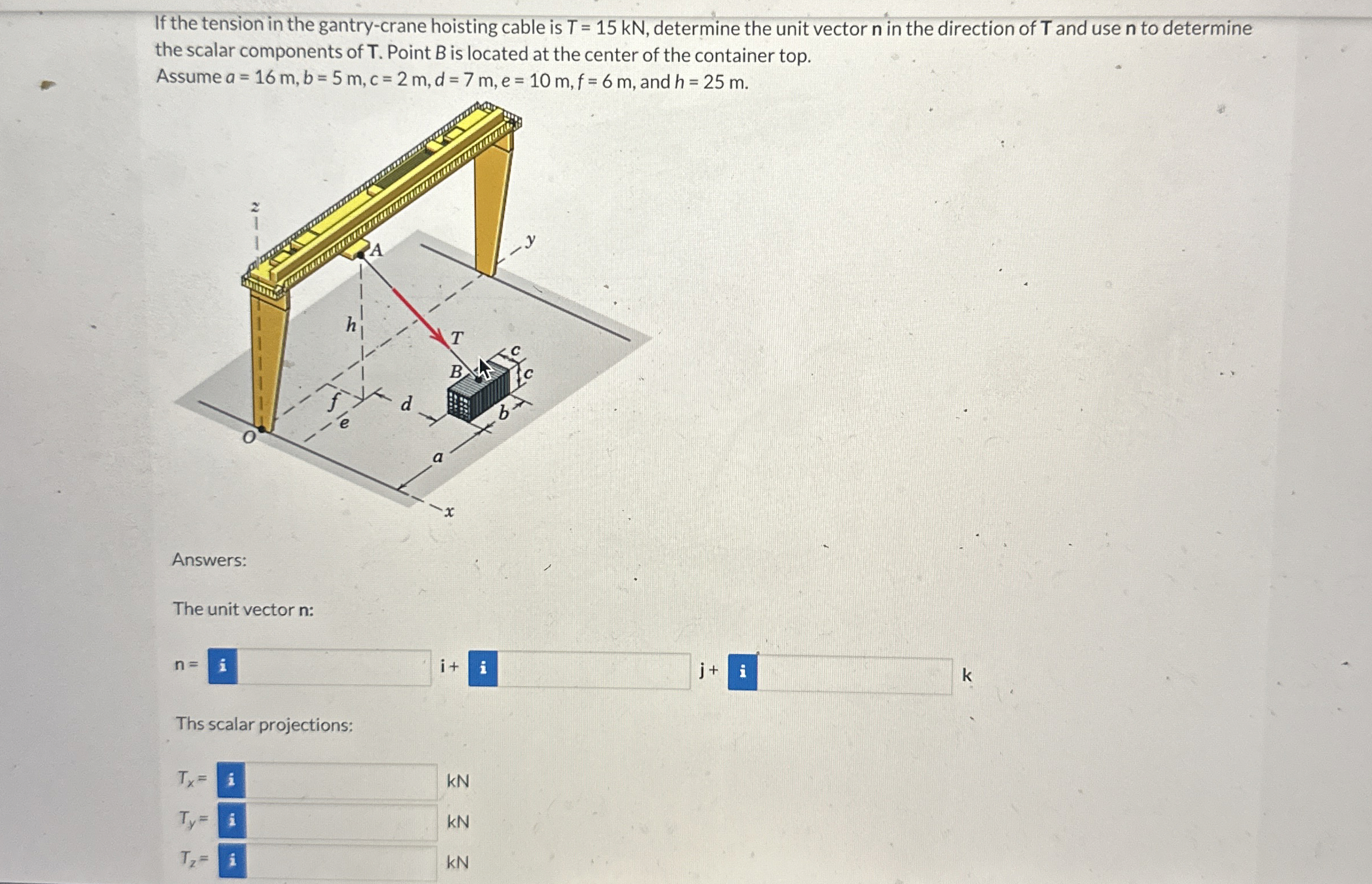 If the tension in the gantry - crane hoisting