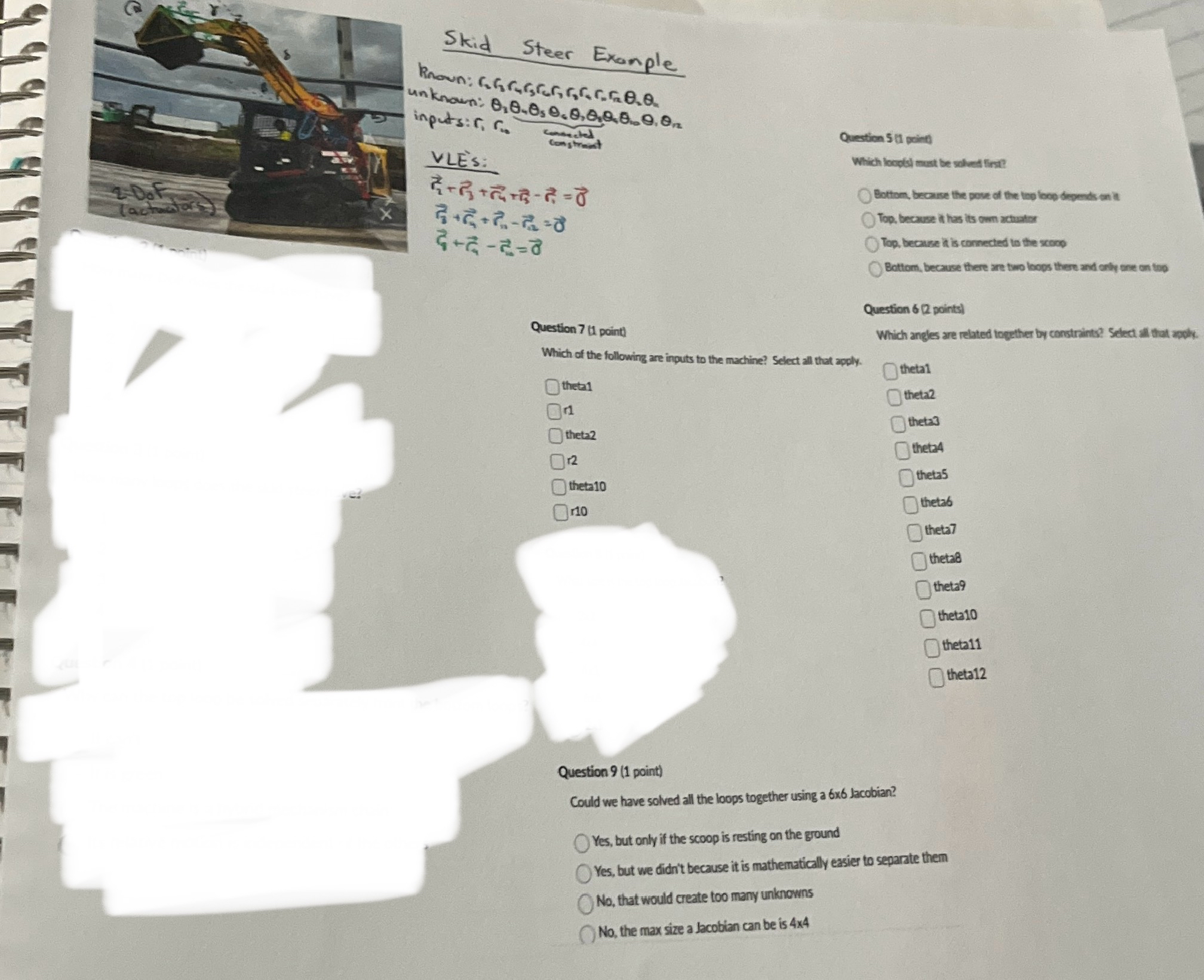 Skid Steer Example known: c 3 r 3 r 4 r 3 r 0 r 1