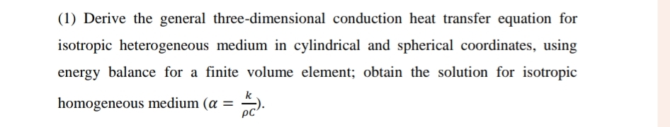 ( 1 ) Derive the general three - dimensional