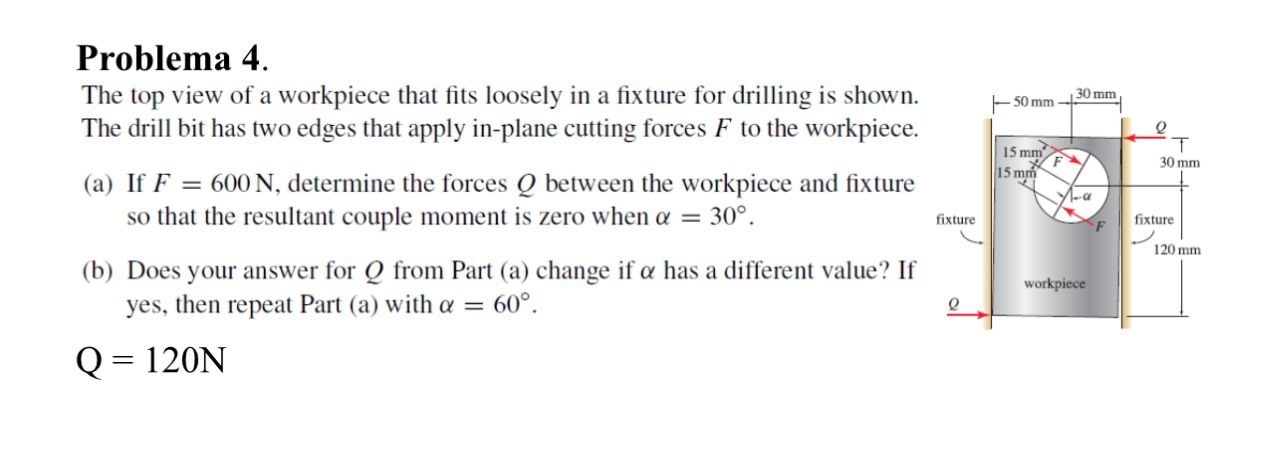 Problema 4 . The top view of a workpiece that