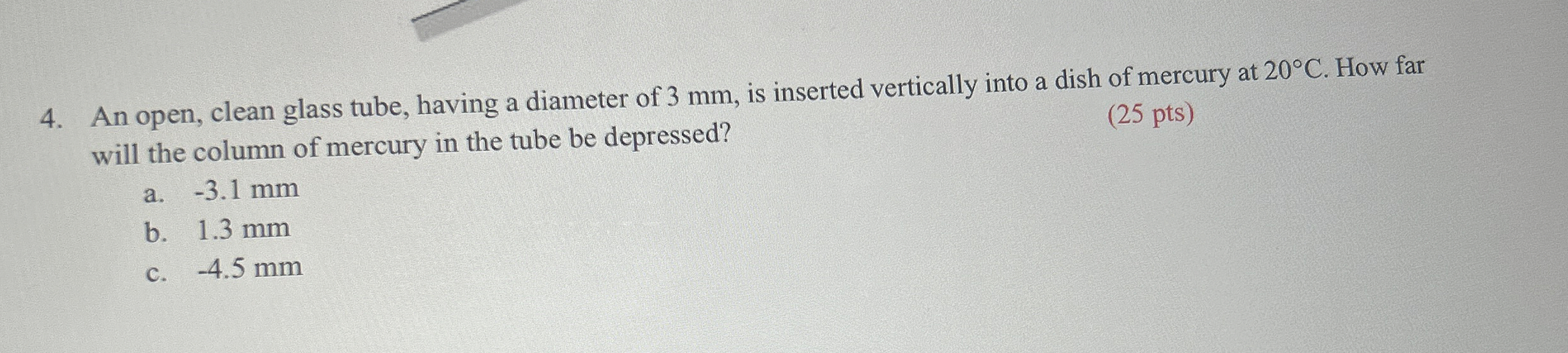 An open, clean glass tube, having a diameter of 3