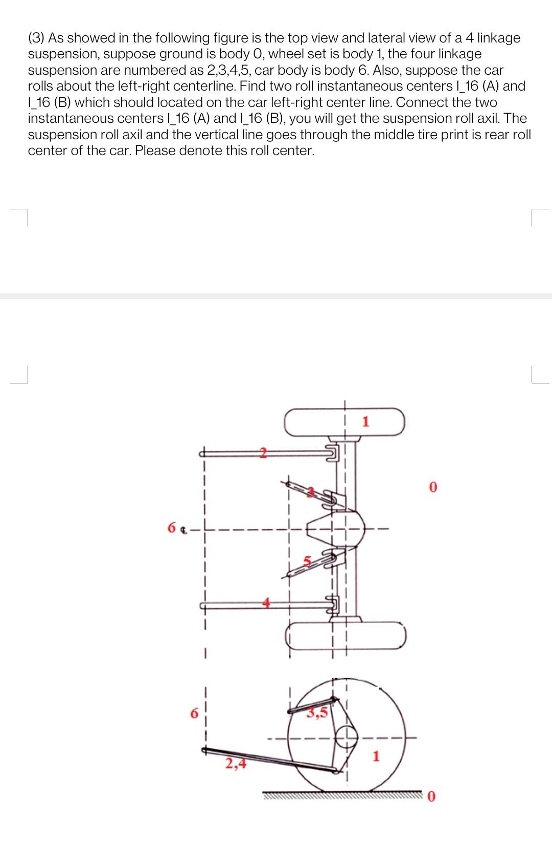 Find roll center of the following suspension.