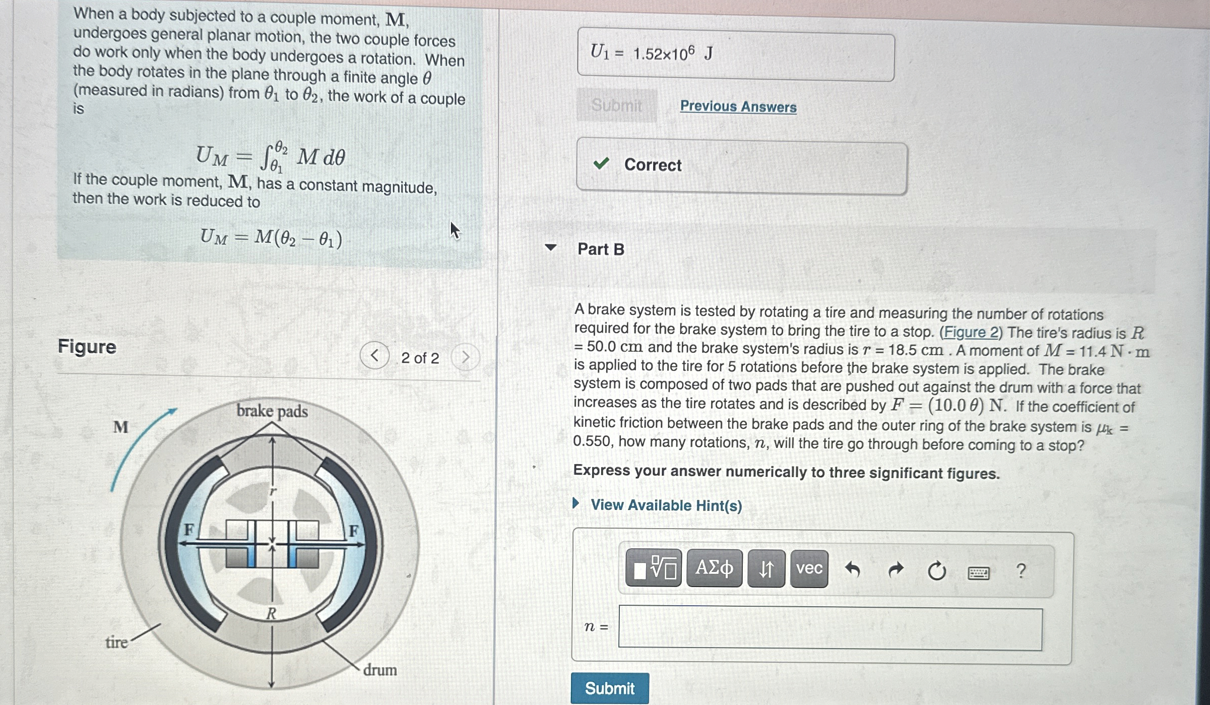When a body subjected to a couple moment, M ,