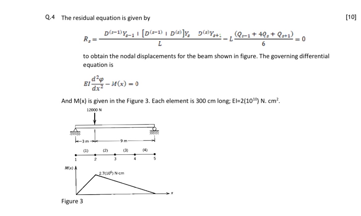 Q . 4 The residual equation is given by [ D ( s )