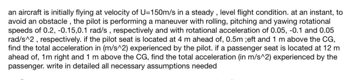 an aircraft is initially flying at velocity of U