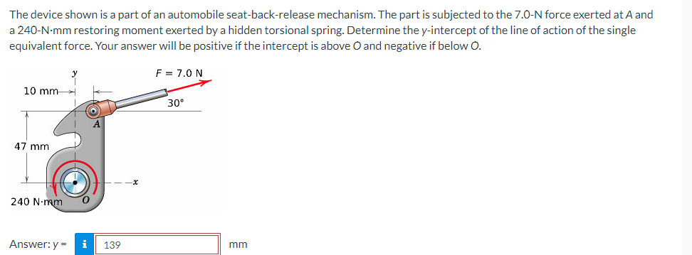 The device shown is a part of an automobile seat