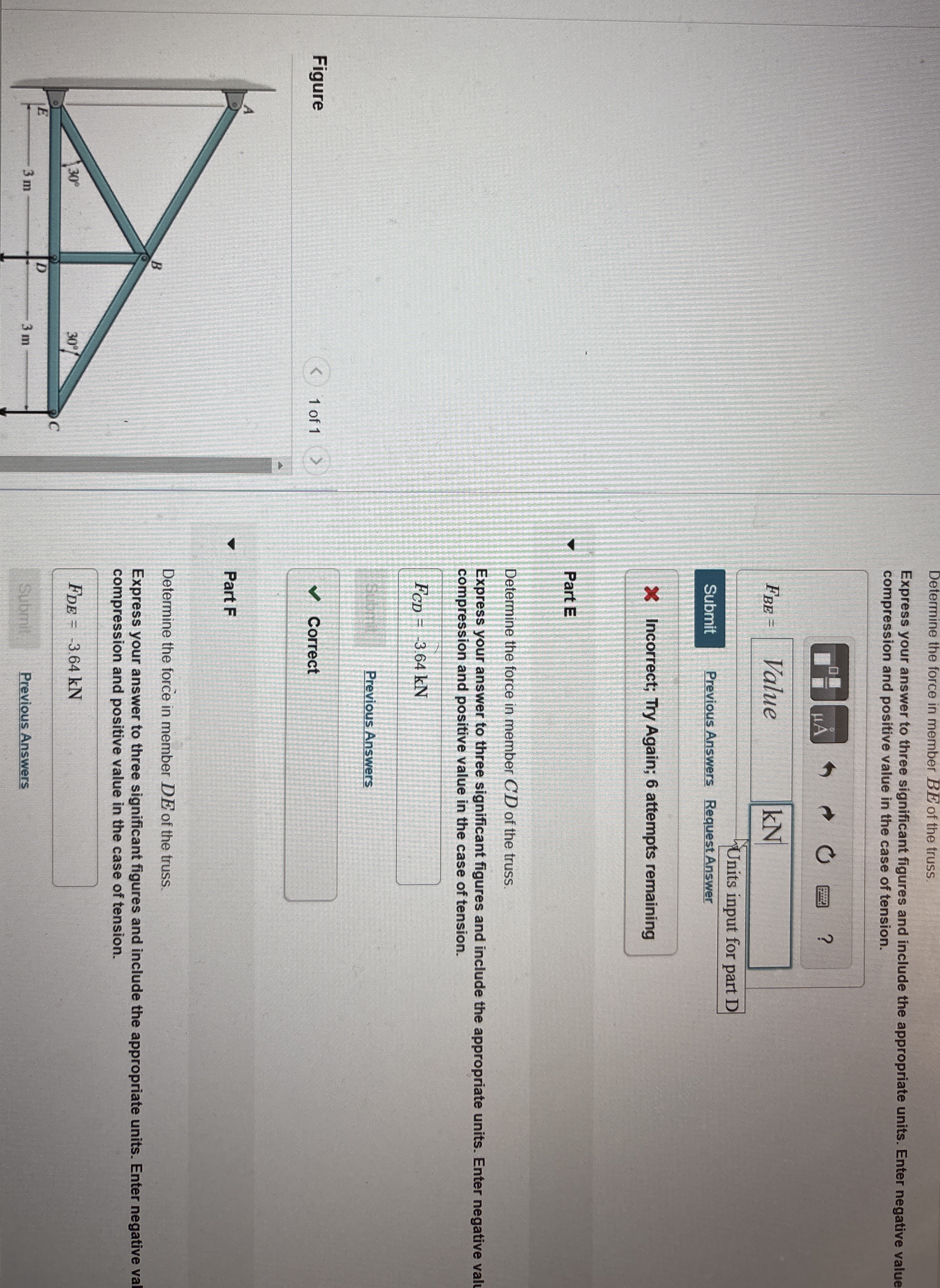 Set P 1 = 2 . 8 kN and P 2 = 2 . 1 kN Determine
