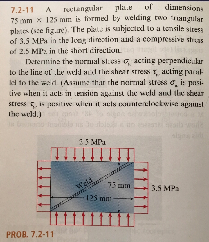 7 . 2 - 1 1 A rectangular plate of dimensions 7 5