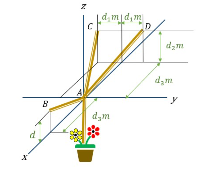 Determine the height d of cable AB so that the