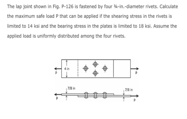 Explain how to solve this problem. The lap joint