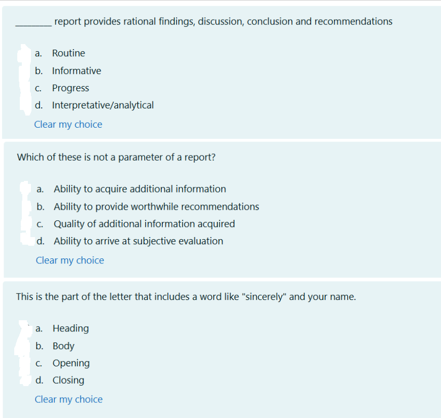 ####Subject = Technical Report Writing#### report