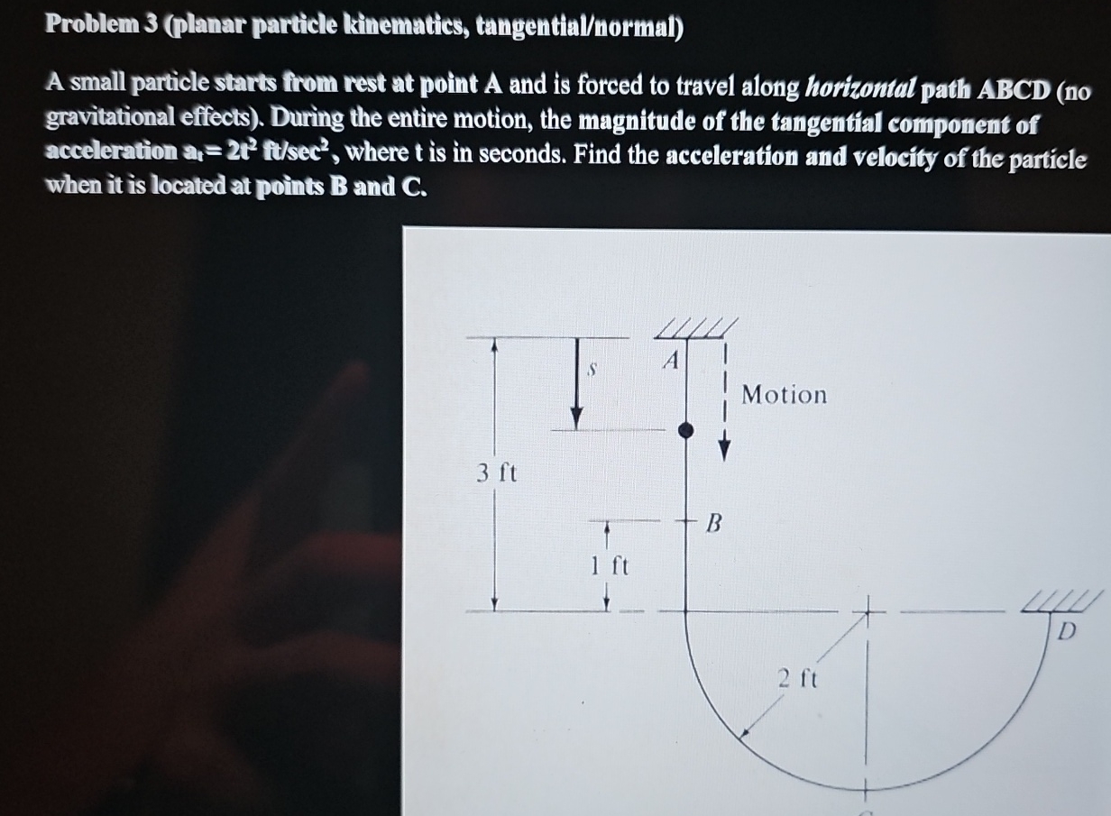 Problem 3 ( planar particle kimematics,