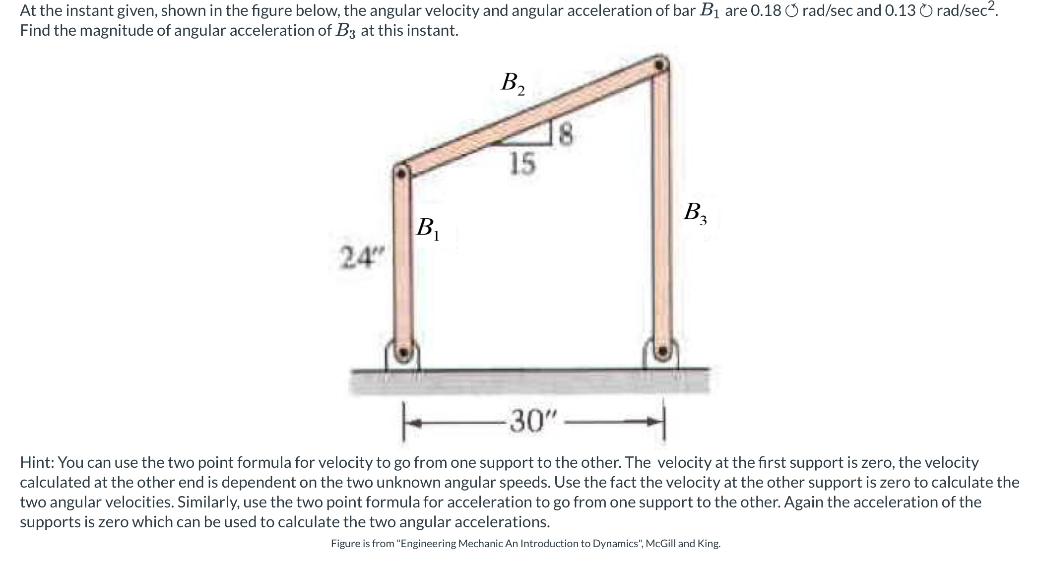 At the instant given, shown in the figure below,