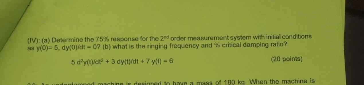 ( IV ) : ( a ) Determine the 7 5 % response for